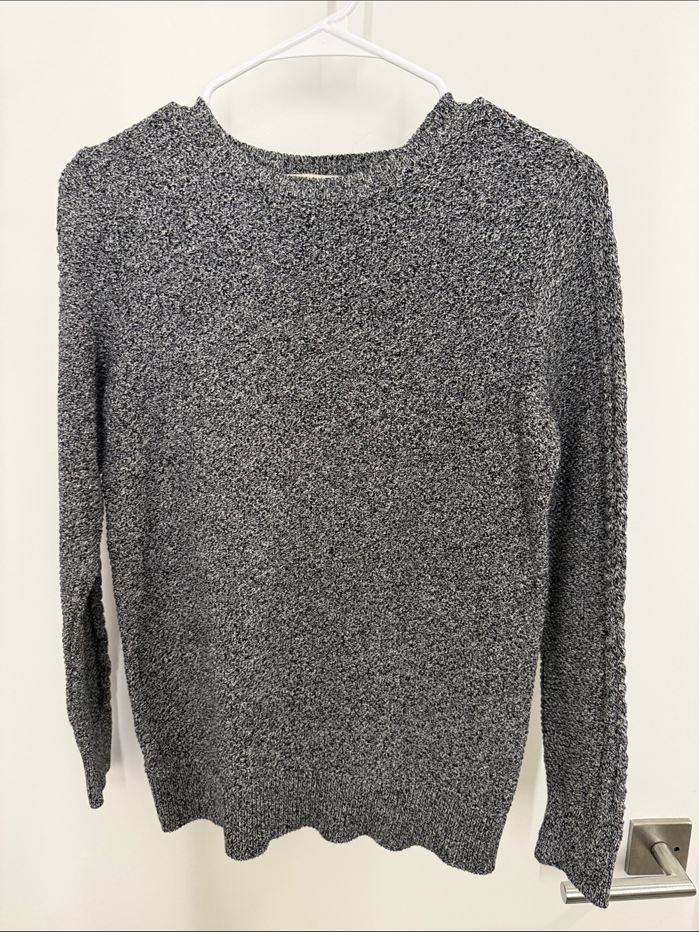 LOFT Heathered Charcoal Crewneck Sweater